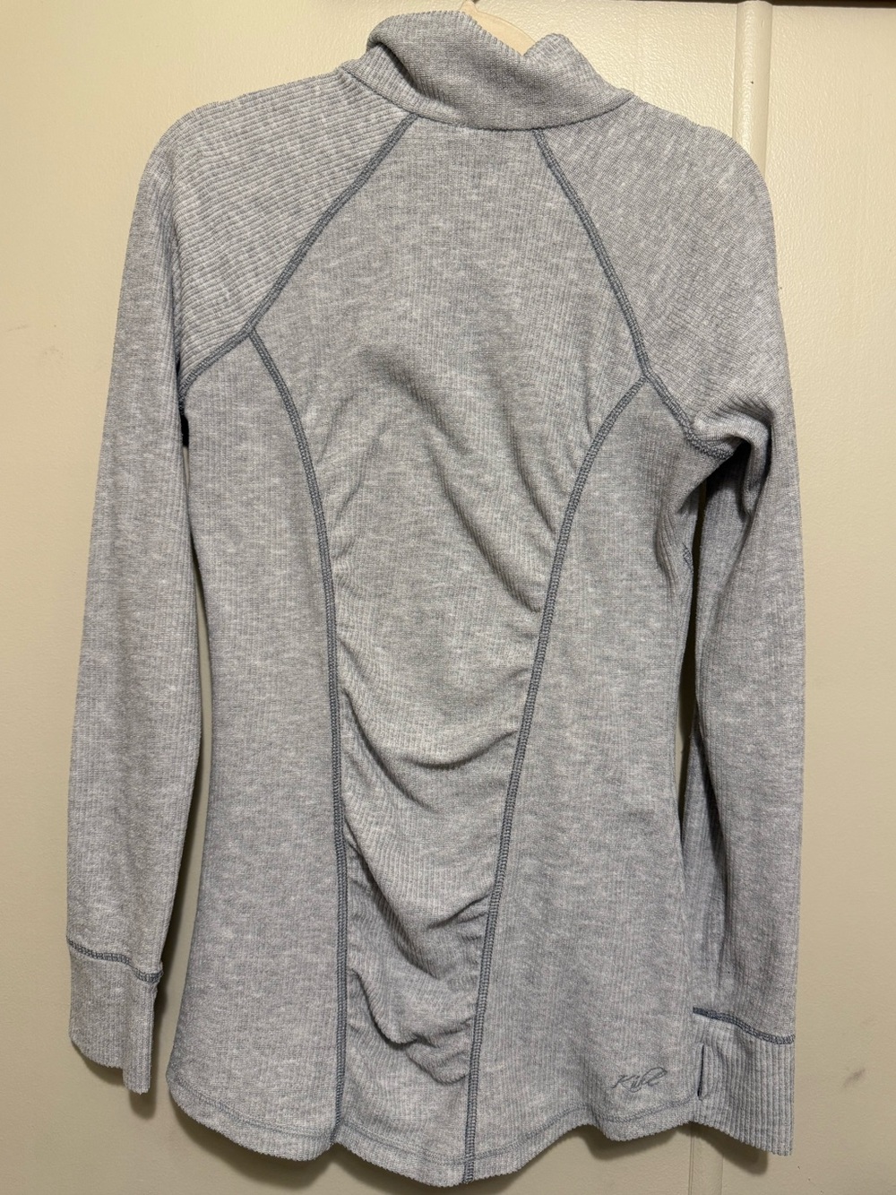KULH Light Gray Zip-Up Ribbed Jacket Small - Picture 6 of 10